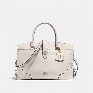 Coach Mercer 30 Satchel in Chalk White